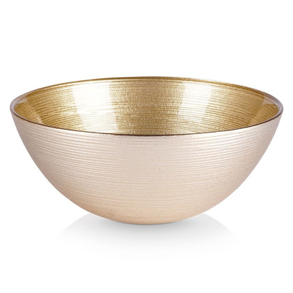 Miska salaterka szklana do sałatek złota okrągła 15 cm 600 ml