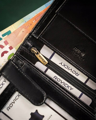 Duzy skorzany portfel meski z systemem RFID