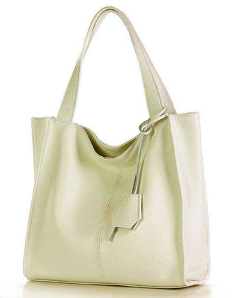 Modny skórzany shopper MAZZINI - Portofino Max biały - min. zamówienie 20 / 50 / 100 szt.