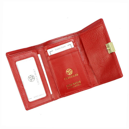 Portfel damski skóra naturalna LS-117 czerwony