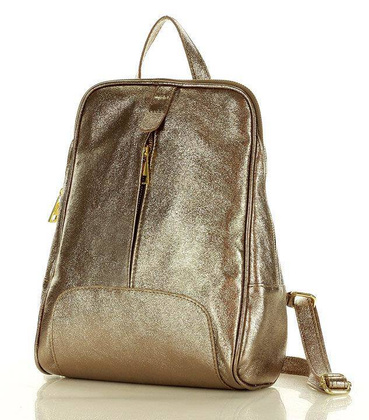 Plecak skórzany włoski MAZZINI - Capri Elegante skóra dollaro dark bronzo złoty - min. zamówienie 20 / 50 / 100 szt.