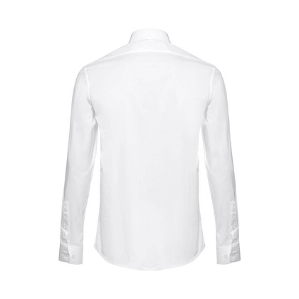 THC PARIS WH. Popelinowa koszula męska z długim rękawem. Kolor biały