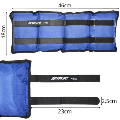 OBCIĄŻENIE NA PRZEGUBY NIEBIESKIE 8KG (2x4KG) ENERO FIT