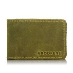 Super cienki portfel ze skóry BRØDRENE SW02 zielony - min. zamówienie 20 / 50 / 100 szt.