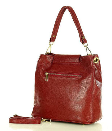 Elegancka torebka na ramię skóra naturalna vera pelle a tracolla - MARCO MAZZINI bordowy - min. zamówienie 20 / 50 / 100 szt.