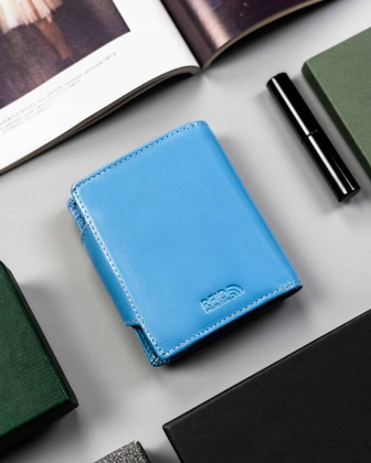 Skorzany portfel damski z systemem RFID