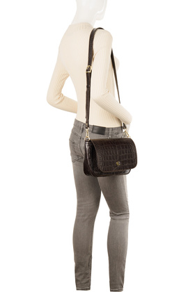 Torebka Skórzana Canaletto – Wzór Krokodyla, Złote Detale TD888s282