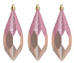 Kpl. 3 bombek podłużnych różowych