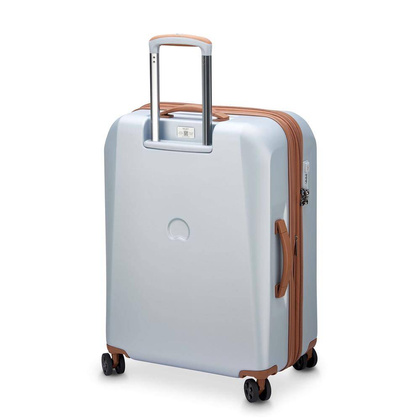 Delsey Promenade Hard średnia srebrna walizka na kółkach 66 cm