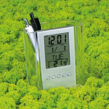 Stojak biurkowy akrylowy MADRID Srebrny