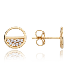 MINET Pierścien Złote kolczyki z białymi cyrkoniami Au 585/1000 1,30g