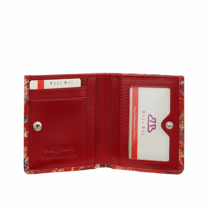 Mały czerwony portfel damski BajuBaj z kolorowej skóry naturalnej PD1031s132