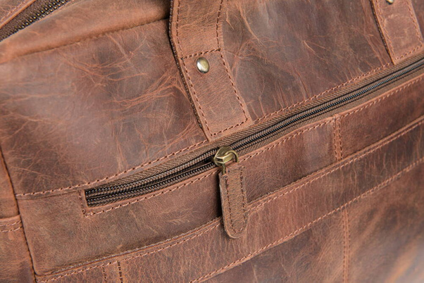 Torba skórzana męska na laptopa VOOC RDW5 brązowa