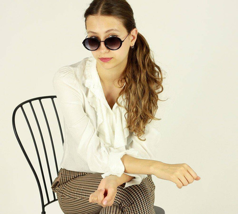 Okrągłe okulary przeciwsłoneczne MAZZINI LENONKI NEW czarny - min. zamówienie 20 / 50 / 100 szt.