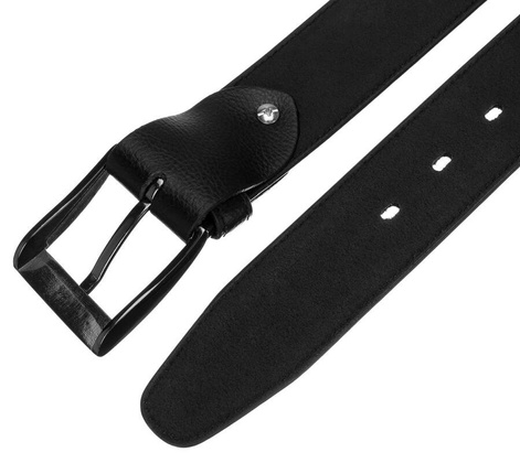 Skorzany pasek meski z tradycyjna srebrna klamra