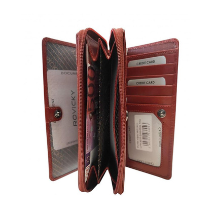 Duży, skórzany portfel damski na zamek