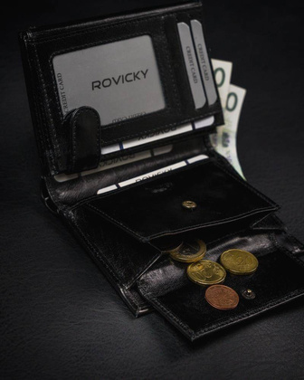 Duży, oryginalny portfel męski z naturalnej skóry licowej, rfid