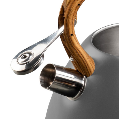 Czajnik stalowy tradycyjny z automatycznym gwizdkiem szary 3 l