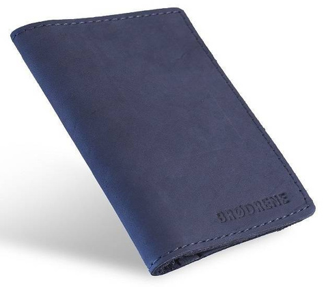 Slim wallet BRØDRENE SW05 super cienki portfel ze skóry granatowy - min. zamówienie 20 / 50 / 100 szt.