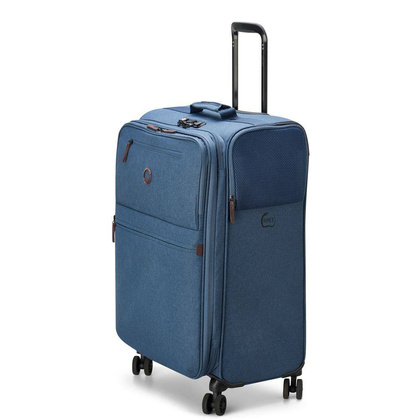 Delsey Maubert 2.0 średnia niebieska miękka walizka na kółkach 69 cm