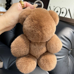 Brelok do kluczy, futrzany Miś brązowy BRL370