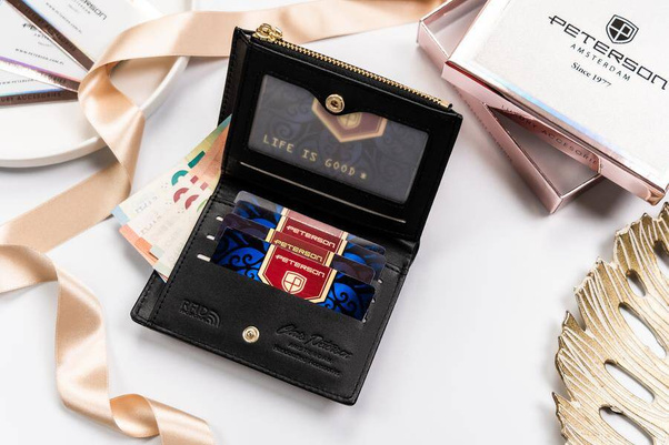 Portfel damski eko PTN 003-SAF Czarny+Red