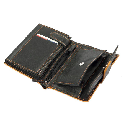 Skórzany męski portfel Polo Club 1223 PL04 czarny