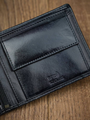 Skórzany portfel męski z systemem rfid