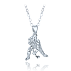 MINET Dziecięcy srebrny naszyjnik hokejista