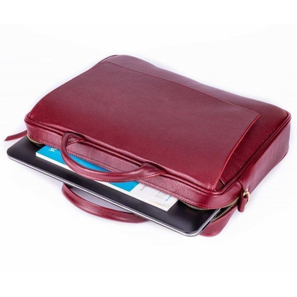 Skórzana torba na laptop 15.4 KEMER SOLIER FL14 Bordowa - min. zamówienie 20 / 50 / 100 szt.