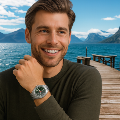 LAVVU Zegarek ze stali nierdzewnej FOSEN Green