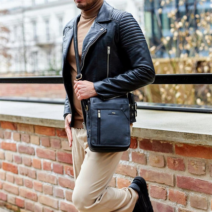 Listonoszka męska ze skóry naturalnej