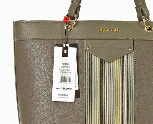 MONNARI Miejska torba shopper bag na ramię szary - min. zamówienie 20 / 50 / 100 szt.
