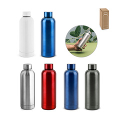 ODIN METTALIC. Butelka z 90% stali nierdzewnej pochodzącej z recyklingu 550 mL