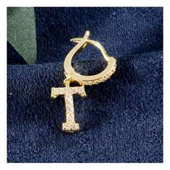 Kolczyki pozłacane literka T KST1683T