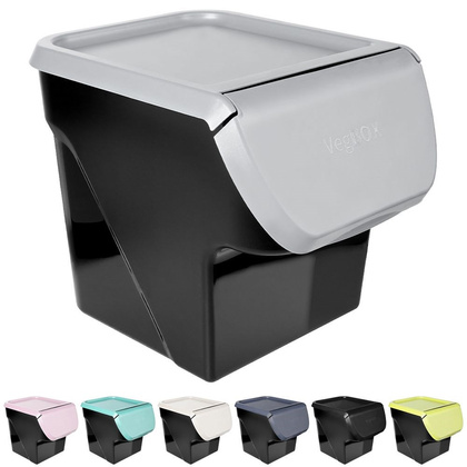 Pojemnik na warzywa owoce cebulę ziemniaki czosnek do przechowywania szary 13 l