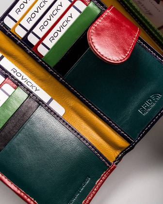 Stylowy portfel z kolorowej skóry naturalnej