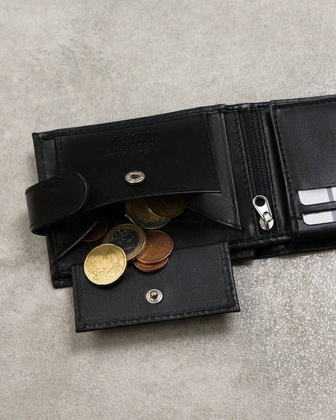 Zgrabny, klasyczny portfel męski ze skóry naturalnej