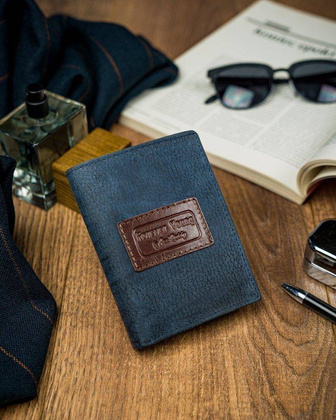 Piękny kolorowy portfel męski skórzany