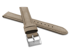 MINET Jasnobrązowy szyty skórzany pasek z miękkiego nubuku - 18