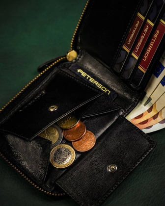 Poziomy portfel męski ze skóry naturalnej