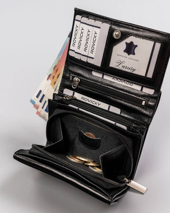 Skórzany kompaktowy portfel damski