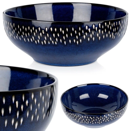 Miska sałatkowa ceramiczna granatowa 25 cm, 2,8 l