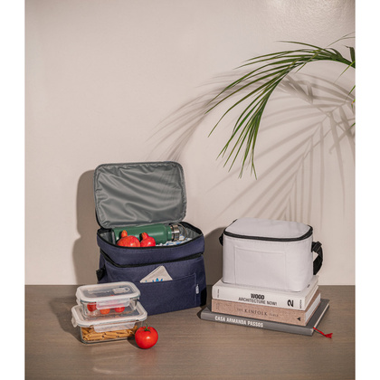 CANCUN LARGE. Torba termiczna wykonana z poliestru 600D pochodzącego z recyklingu, z regulowanym paskiem 14 L