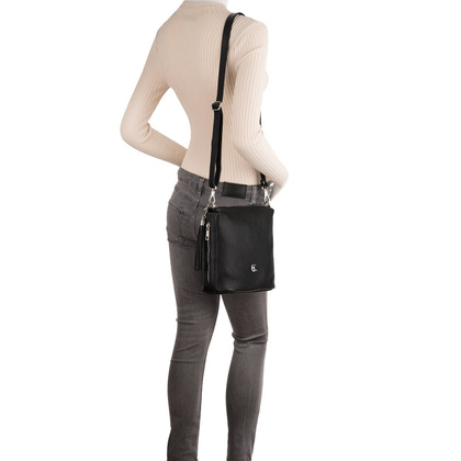 Czarna torebka damska Canaletto ze skóry groszkowanej – elegancja i funkcjonalność TD612