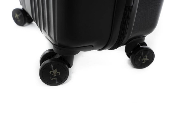 LYS Paris Tunis Mała twarda czarna walizka kabinowa na kółkach 55 cm