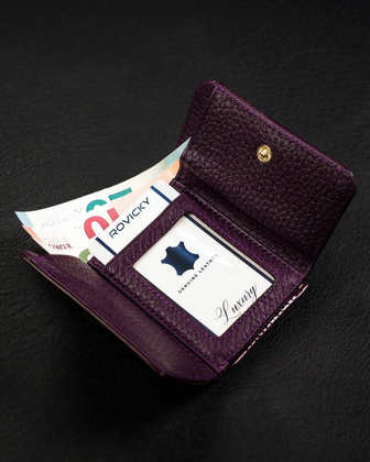 Lakierowany, skórzany portfel damski z systemem rfid