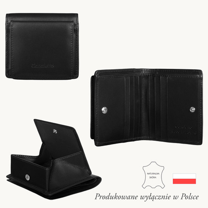 Czarny męski portfel Canaletto garbowany roślinnie PM1008s163 GR RFID