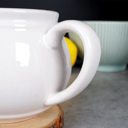 Kubek ceramiczny biały serce 800 ml