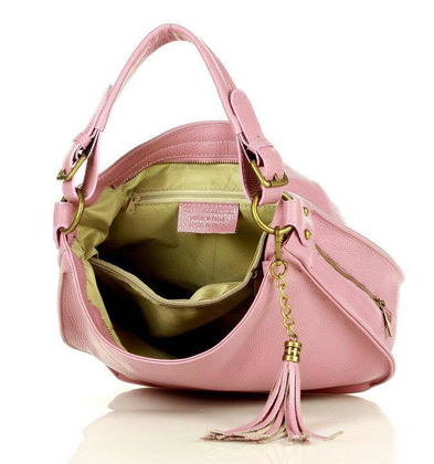 Torebka skórzana eleganc sacco MARCO MAZZINI - dusty róż - min. zamówienie 20 / 50 / 100 szt.